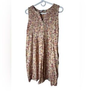 Sonoma Green and Orange Pleated mini sundress size small